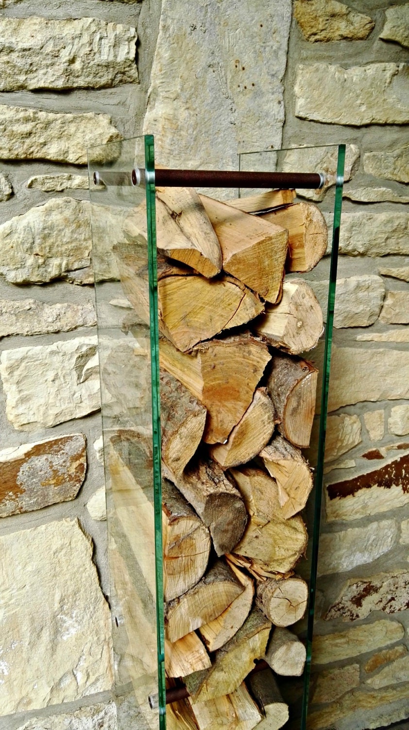 Glass Firewood Holder by KureliDesign on Etsy