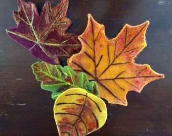 Needle Felted Fall Leaves, Autumn Leaves, Fall Decoration