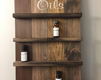 Essential Oil Storage / Wooden Sign / Wall shelves / Bath Shelves / Spice Rack / Display Signs / Storage Sign / Essential Oil Shelve