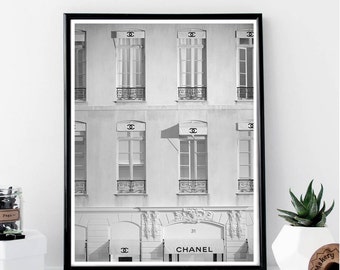 Chanel Storefront Print // Minimalist Poster // Wall Art Print // Typography // Fashion // Scandinavian Poster // Boho // Modern Office