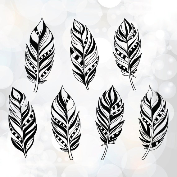 Download Boho feathers SVG Feather SVG Cut Files Tribal by Linescut