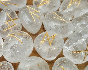 Crystal Quartz Rune Set for Reiki Healing- lot396