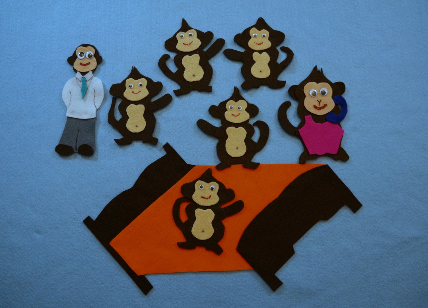 Five Little Monkeys/Flannel board story/Felt by RainbowIceKids