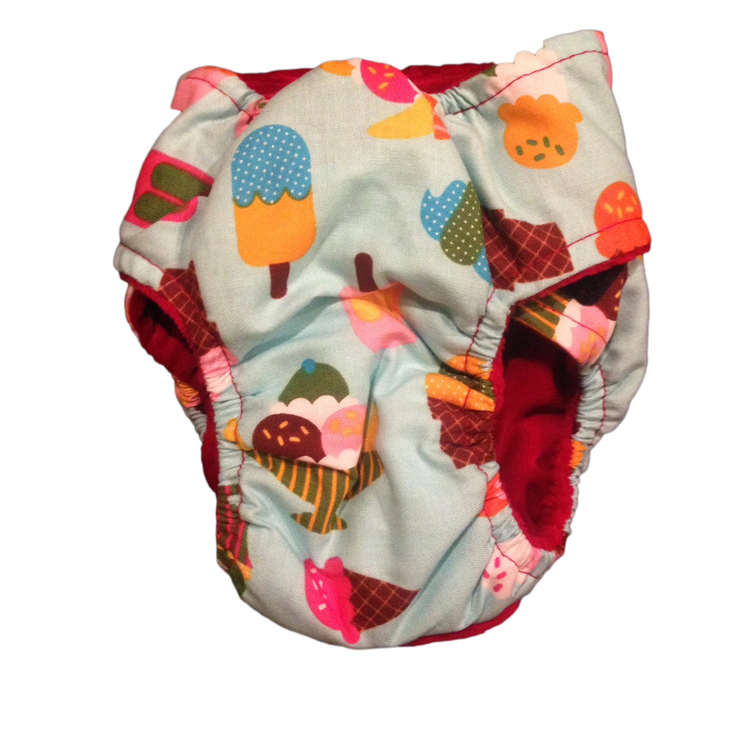 Summer Ice Cream Washable Bunny Diaper Rabbit Diaper