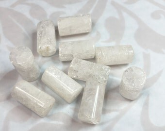 ICE FLAKE QUARTZ Tube Beads