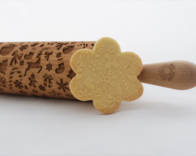 CHRISTMAS rolling pin, embossing rolling pin, engraved rolling pin for a gift, YULE, christmas, gift ideas, gifts, unique, autumn, wedding