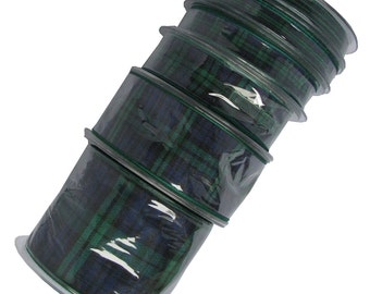 25m REELS Black Watch Tartan Ribbon - 70mm, 40mm, 25mm, 16mm, 10mm & 7mm widths. .(Cut lengths also available - pls see CUT LENGTHS listing)