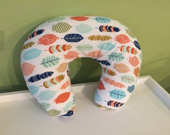 Boppy Cover, Custom Boppy Cover, Feather Pattern