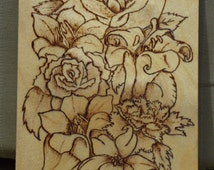 Popular items for flowers pyrography on Etsy