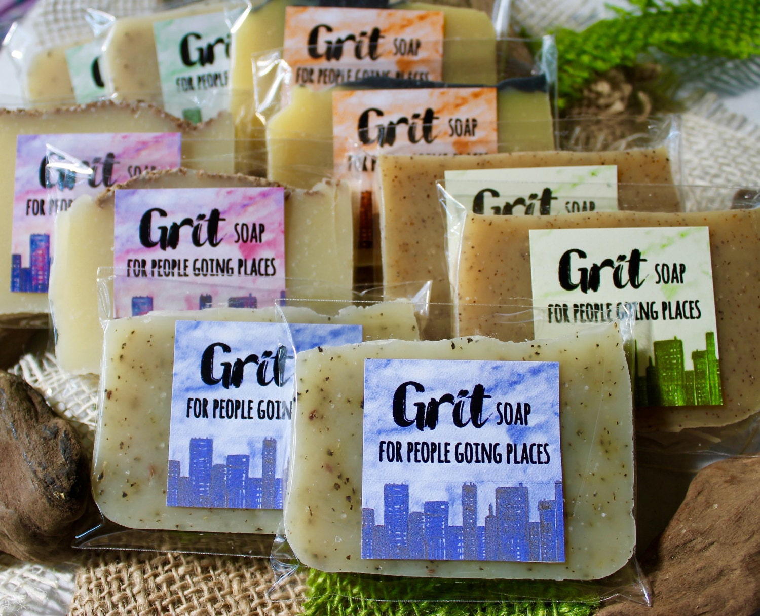 Grit Soap Classic 10 Pack of Natural Travel Size Handmade