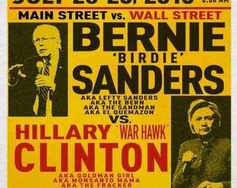 Bernie Sanders vs. Hillary Clinton - Democratic Convention - 13" x 19" Poster
