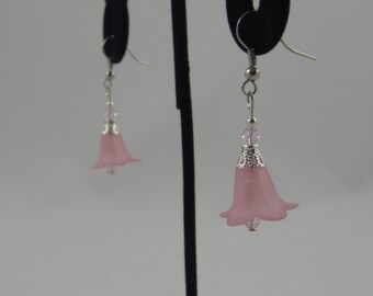 Items similar to Pink Flower Dangling Disks on Etsy