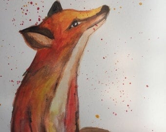 Watercolor Fox Painting