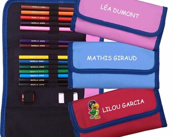 Personalised Colouring Pencils & Case, school pencil case, children's art set,personalised pencil case, school pencils, kids pencil set