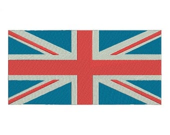 5 sizes United Kingdom Flag Embroidery Design, UK Great Britain Flag Embroidery Design, British Union Jack Embroidery Design