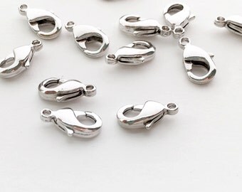 10 Lobster Claw Clasp, Jewelry Supply, Craft Supplies, Mignon and Mignon Supply LC1-S