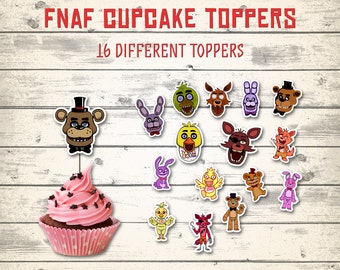FNAF cupcake toppers, Five Nights at Freddy's cupcake toppers! 16 different toppers, 2" each!
