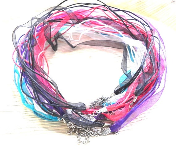 Organza ribbon necklace Clearance