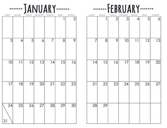 Printable Calendar Bullet Journal | bullet journal printable 2016 calendar template 2016 Printable Calendar Bullet Journal | bullet journal printable 2016 calendar template 2016