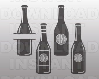 Beer SVG File,Beer Bottle Monogram SVG File -Commercial & Personal Use- svg for Cricut,Silhouette svg,vector svg,svg cutting file,vinyl cut
