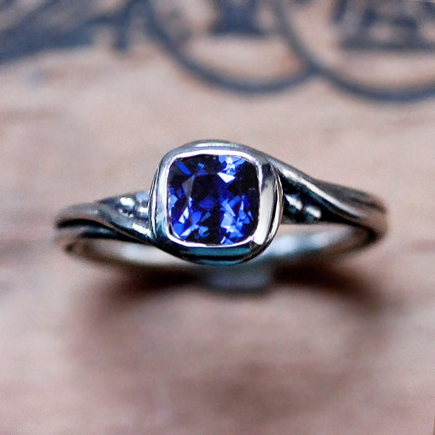 Sapphire engagement ring engagement ring silver ethical