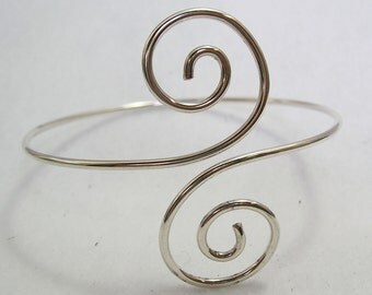 Armband Bracelet - Adjustable Sterling Silver Wire Bracelet - Renaissance Faire Armband - Upper Arm Bracelet - Wedding Bicep Bracelet