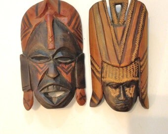 Kenya wood masks Kikuyu tribe carved wood mask *