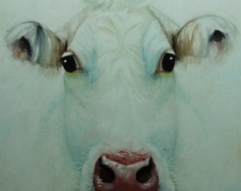 Cow painting 1155 36x36 inch animal original oil painting by Roz