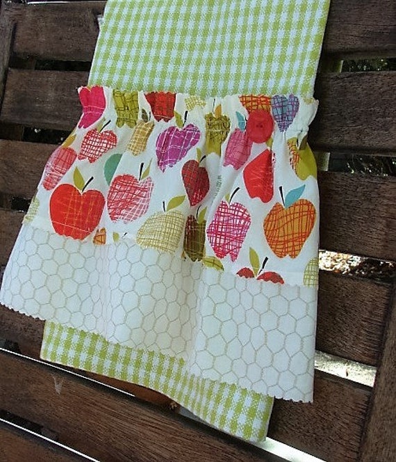 Farmhouse Tea Towel Farm Style Kitchen Towel Ruffled Towel