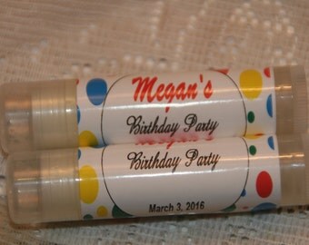 Lip Balm, Birthday Party Favors, Personalized Lip Balm