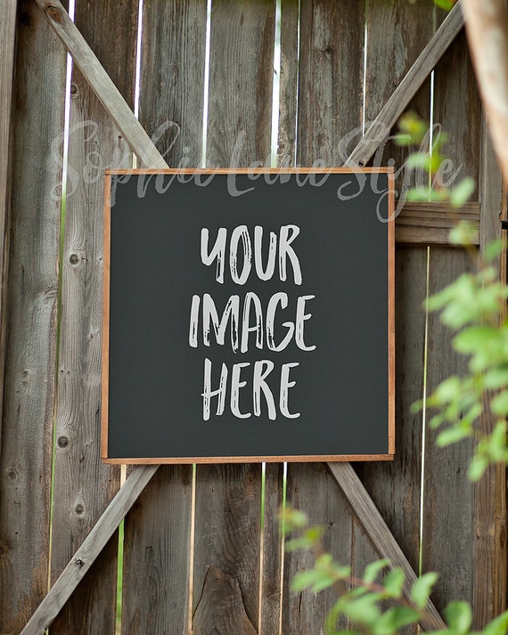 Download Square Wooden Sign Picture Frame Artwork Print Mockup Styled