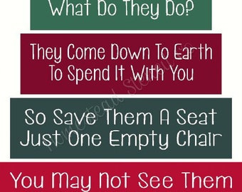 PRIMITIVE STENCIL - 6653 4 piece set - Christmas in Heaven What do they do block set - Clear 5Mil Mylar -Make Your Own Sign