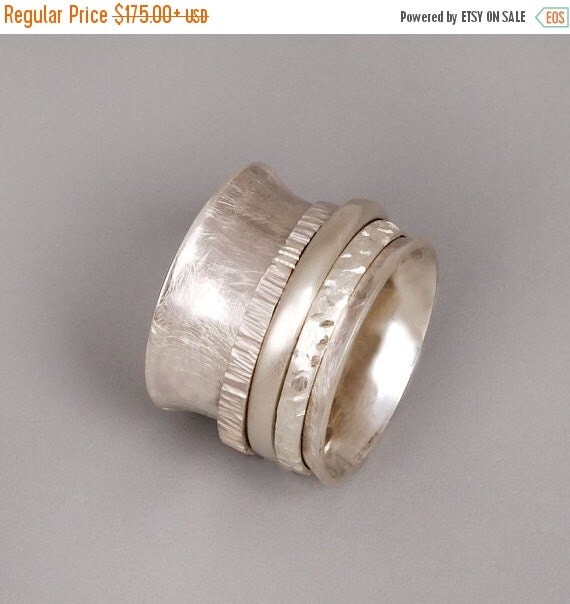 Black Friday SALE 20% Silver Spinner Ring, Sterling Silver Ring, Womens ...
