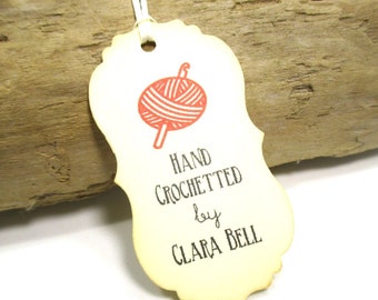 Hand Crochetted Tags - Set of 15 - Personalized - Store tags