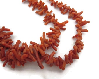 Branch Coral Necklace - Vintage Coral Jewelry, Beach, Czech