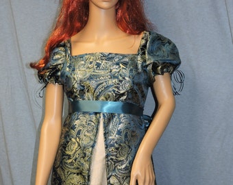Custom Made Regency Jane Austen empire waist ball dress gown
