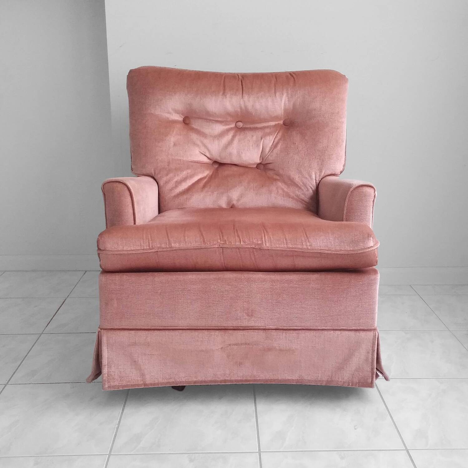 pink KROEHLER mid century modern rocking swivel chair – Haute Juice