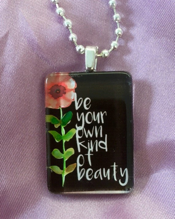 Inspirational Quote Pendant Glass Pendant Funky Jewelry