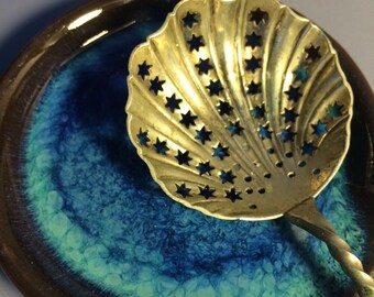 Ceramic spoon rest in Turquoise and blue