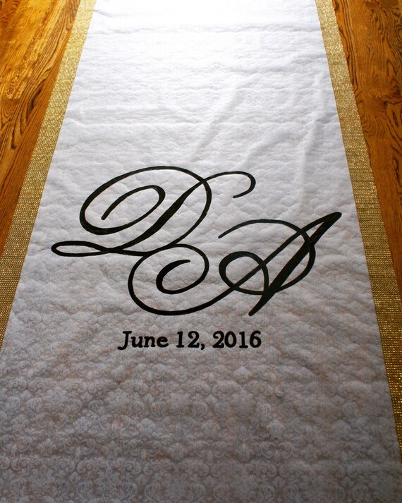 FREE RUSH SPECIAL Wedding Aisle Runner with Two Initial