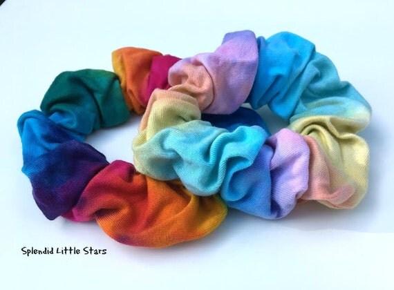 Cotton Scrunchie tie dye tie dye scrunchie rainbow