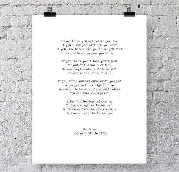 Walter D. Wintle Printable Download Poem 'Thinking'