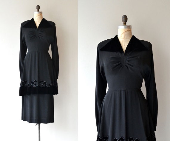 Historic Accord dress vintage 1940s dress black 40s dress