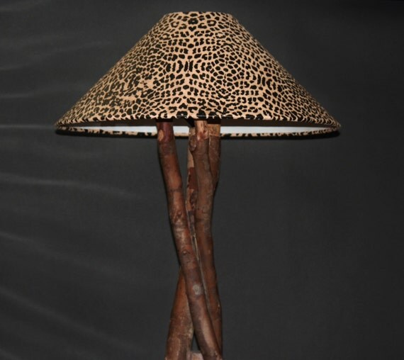 African Floor Lamp Leopard Design on by AfricanArtHomeDecor