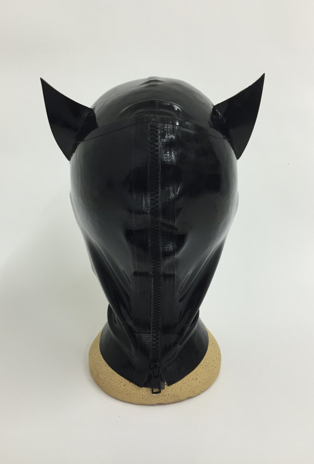 Lady Lucie Latex Catwoman Inspired Hood / Mask Open Mouth