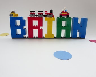Lego Name Sign - Kids Room Decor - Lego Bricks Name Letters Shelf Decor - Birthday Decor