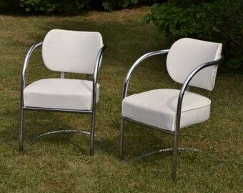 Mid Century Modern Chairs 1950s Chrome Chairs Cantilever