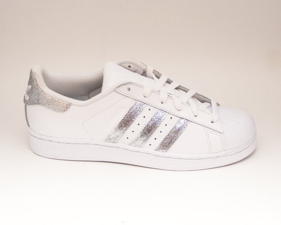 Glitter Silver Adidas Superstars II Fashion by princesspumps