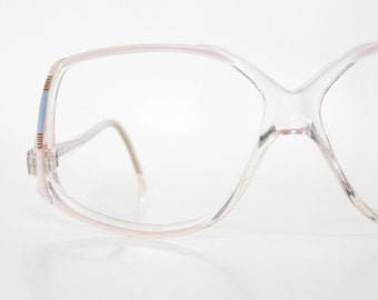 1980s Vintage LAmy Glasses Colorful Confetti Eyeglasses Clear