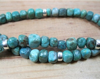 Turquoise, Sterling Silver Necklace, Native American Necklace, Ethnic Necklace, Mens Turquoise Necklace, Mens Turquoise Choker